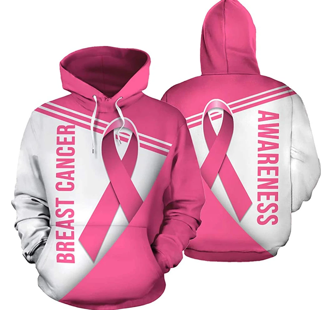 Pink Breast Cancer Awareness Man And Woman - 3D Printed Pullover Hoodie