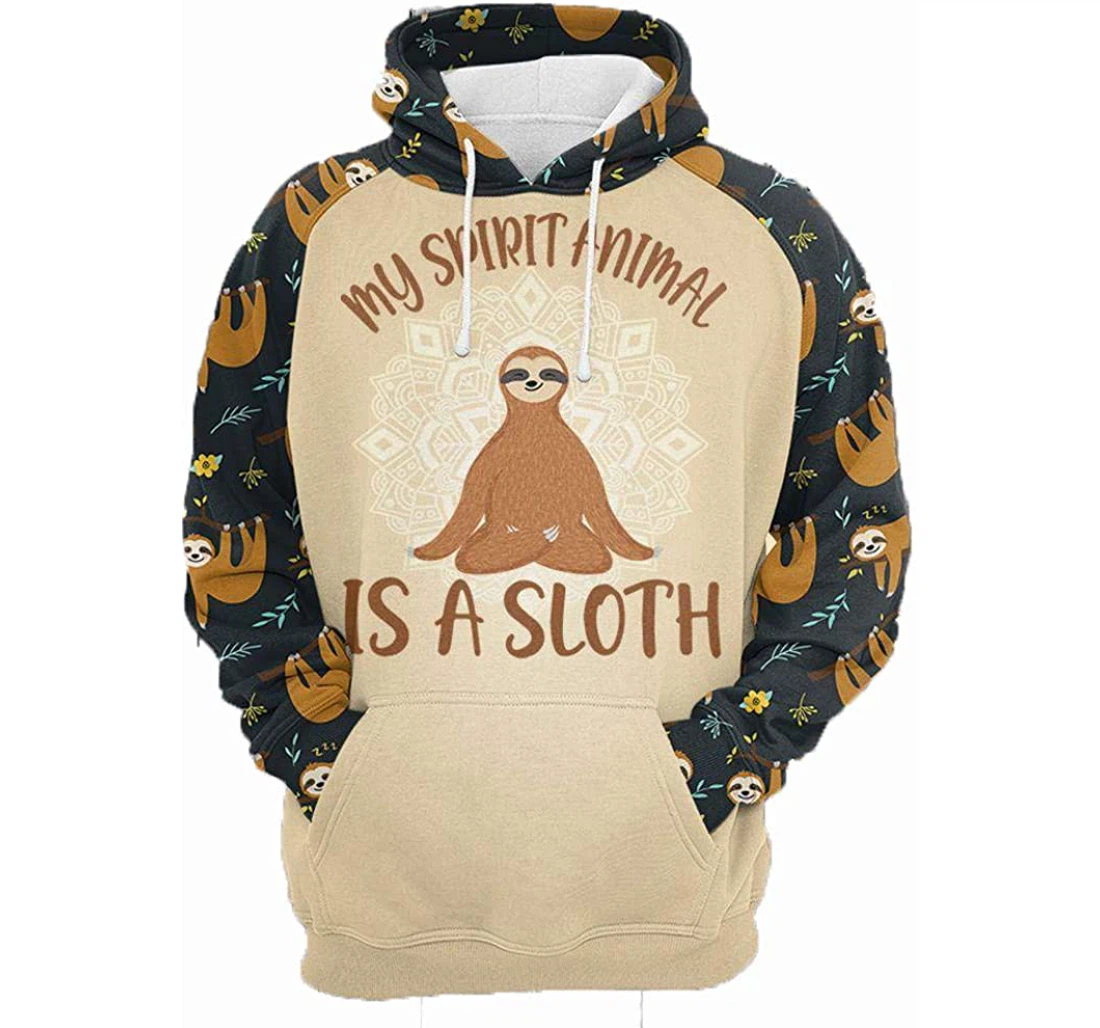 Sloth Yoga Mandala Pattern Man And Woman - 3D Printed Pullover Hoodie