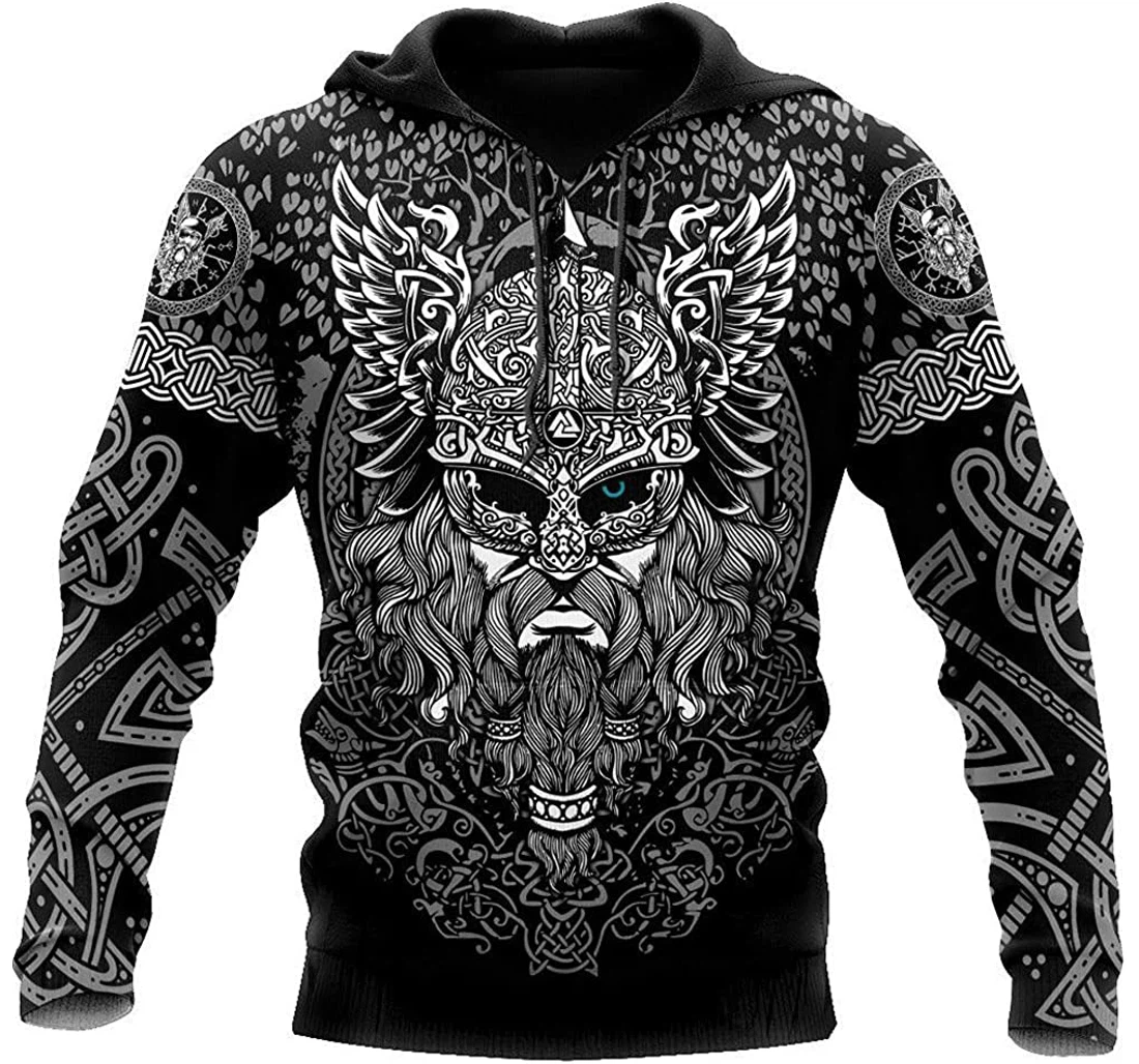 Viking Odin Tattoo - 3D Printed Pullover Hoodie