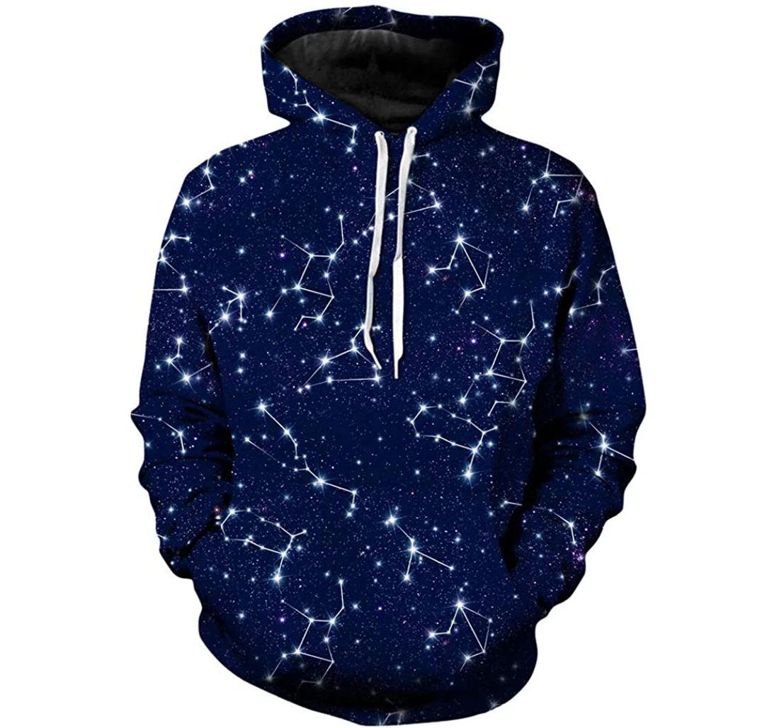 Zodiac Constellation Hawaiian Man And Woman - 3D Printed Pullover Hoodie