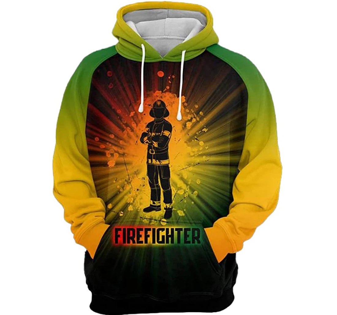 Daddy Husband Protect Firefighter Man And Woman - 3D Printed Pullover Hoodie