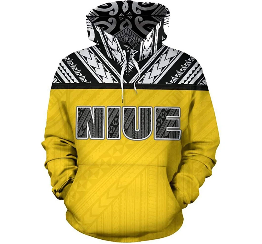 Hawaii Niue Yellow And Color Man And Woman - 3D Printed Pullover Hoodie