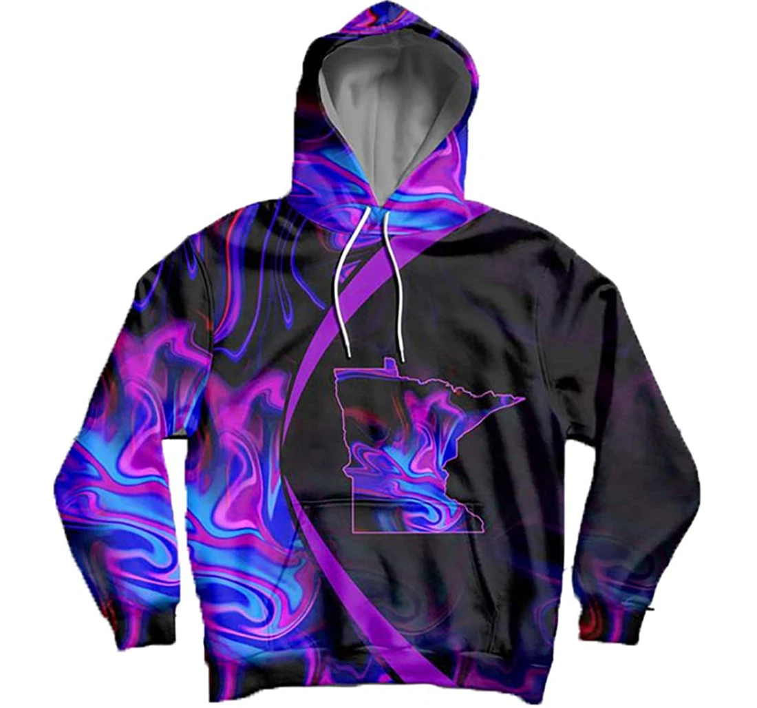 Amazing Minnesota Neon Color - 3D Printed Pullover Hoodie