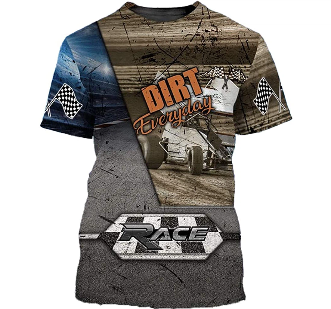 Racing Car Dirt Track Everyday Hawaiian Man And Woman - 3D Printed Pullover Hoodie