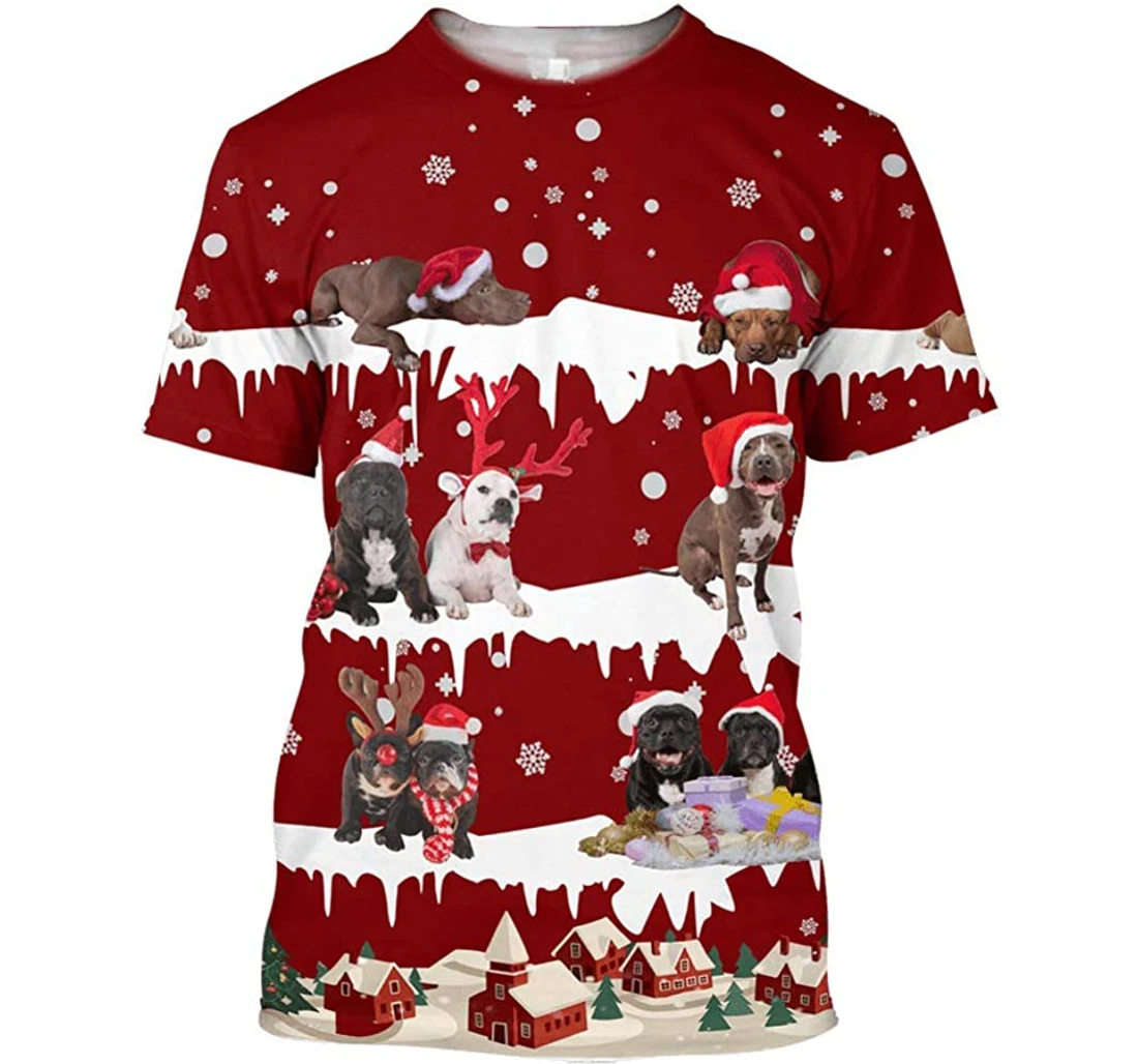 Pitbull Christmas - 3D Printed Pullover Hoodie