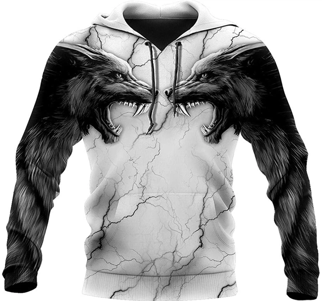 Tattoo Thunder Wolf - 3D Printed Pullover Hoodie