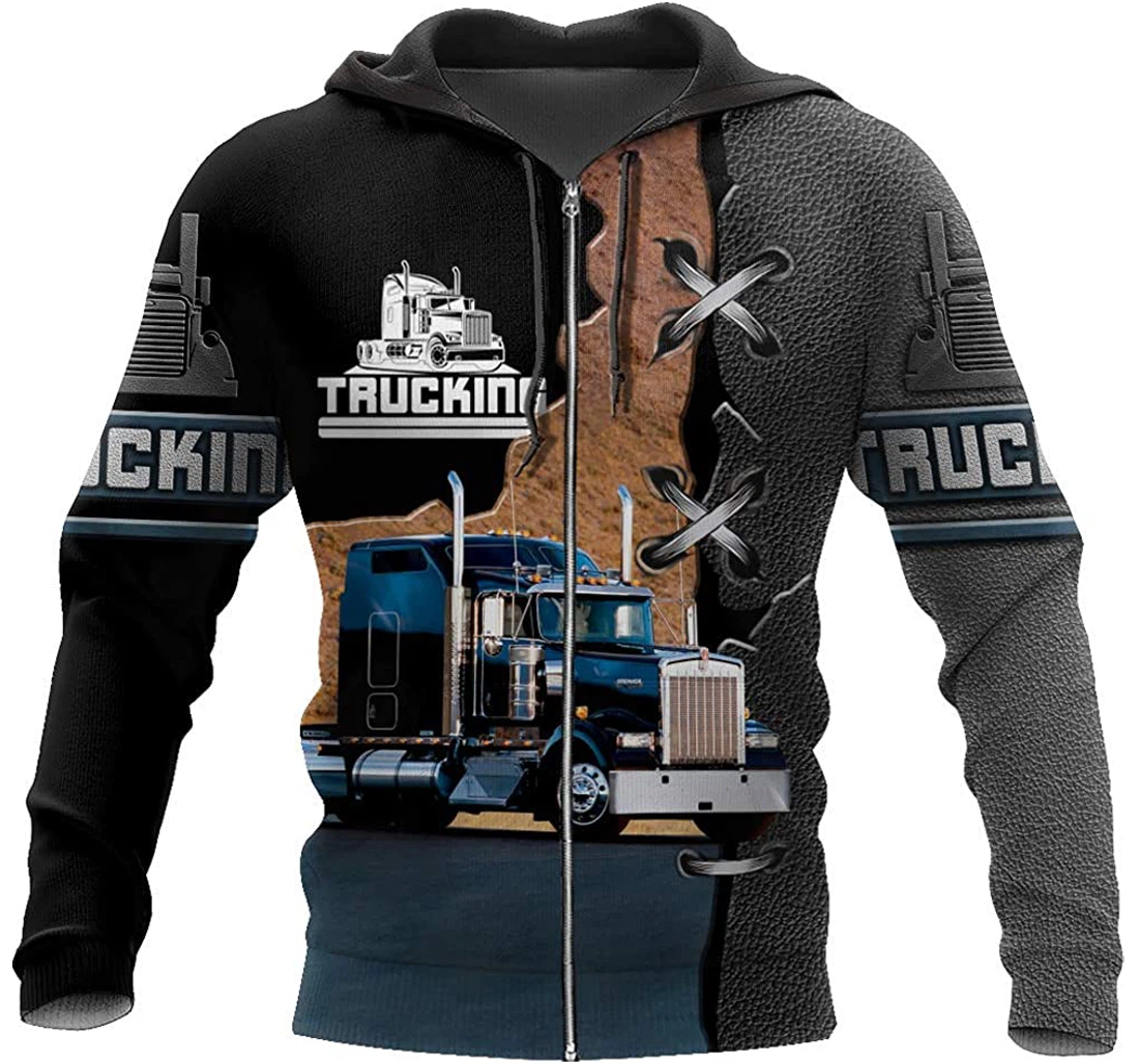 Truck Leather Background - 3D Printed Pullover Hoodie