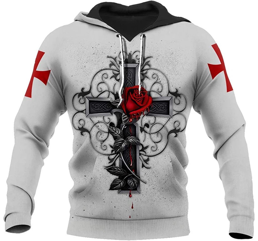 The Cross Roses - 3D Printed Pullover Hoodie