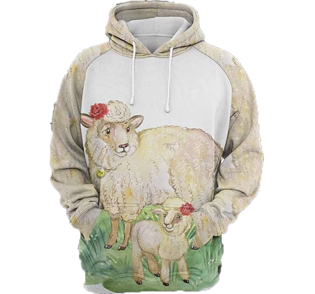 Sheep Family - 3D Printed Pullover Hoodie