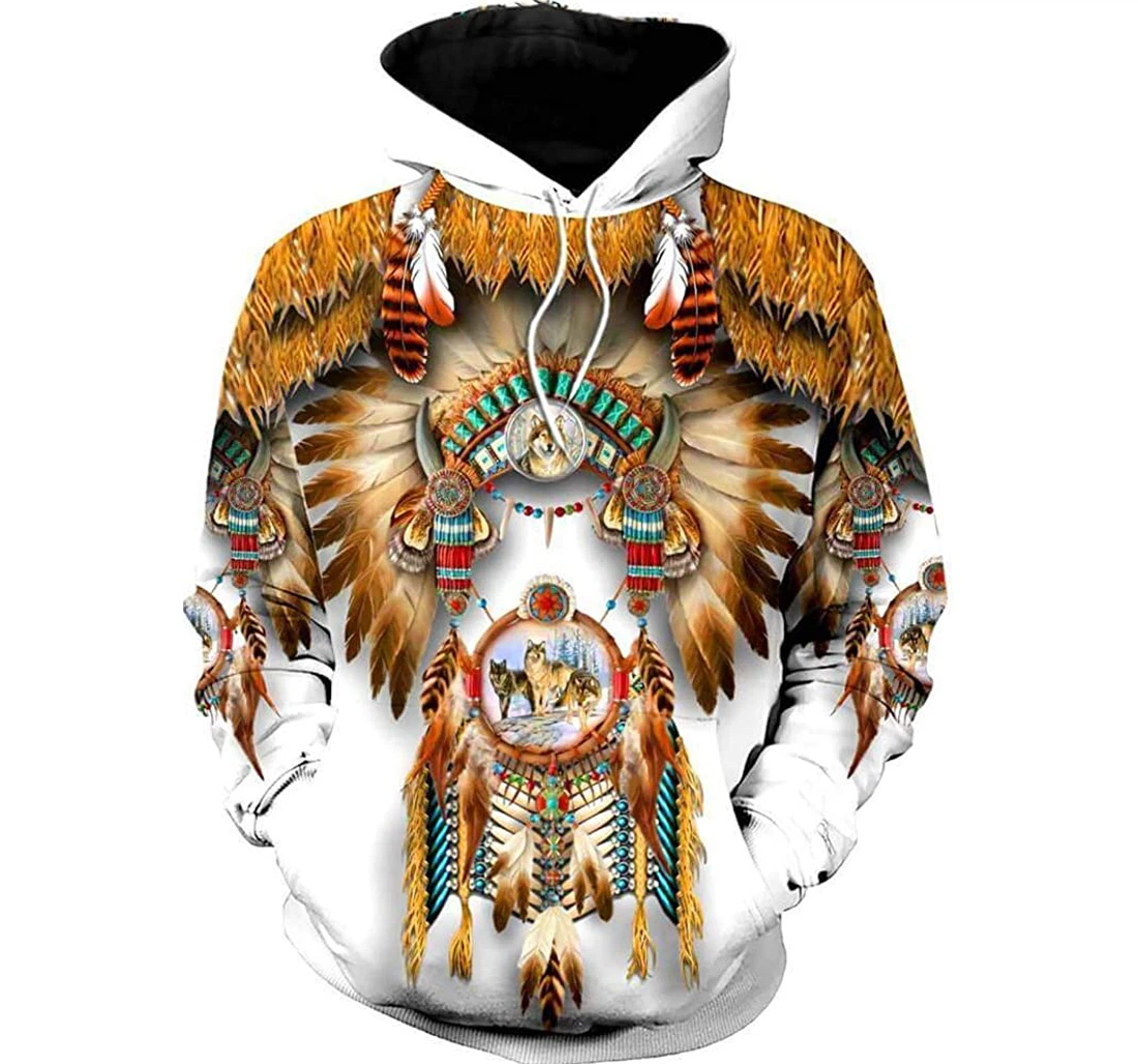 Native American Over - 3D Printed Pullover Hoodie