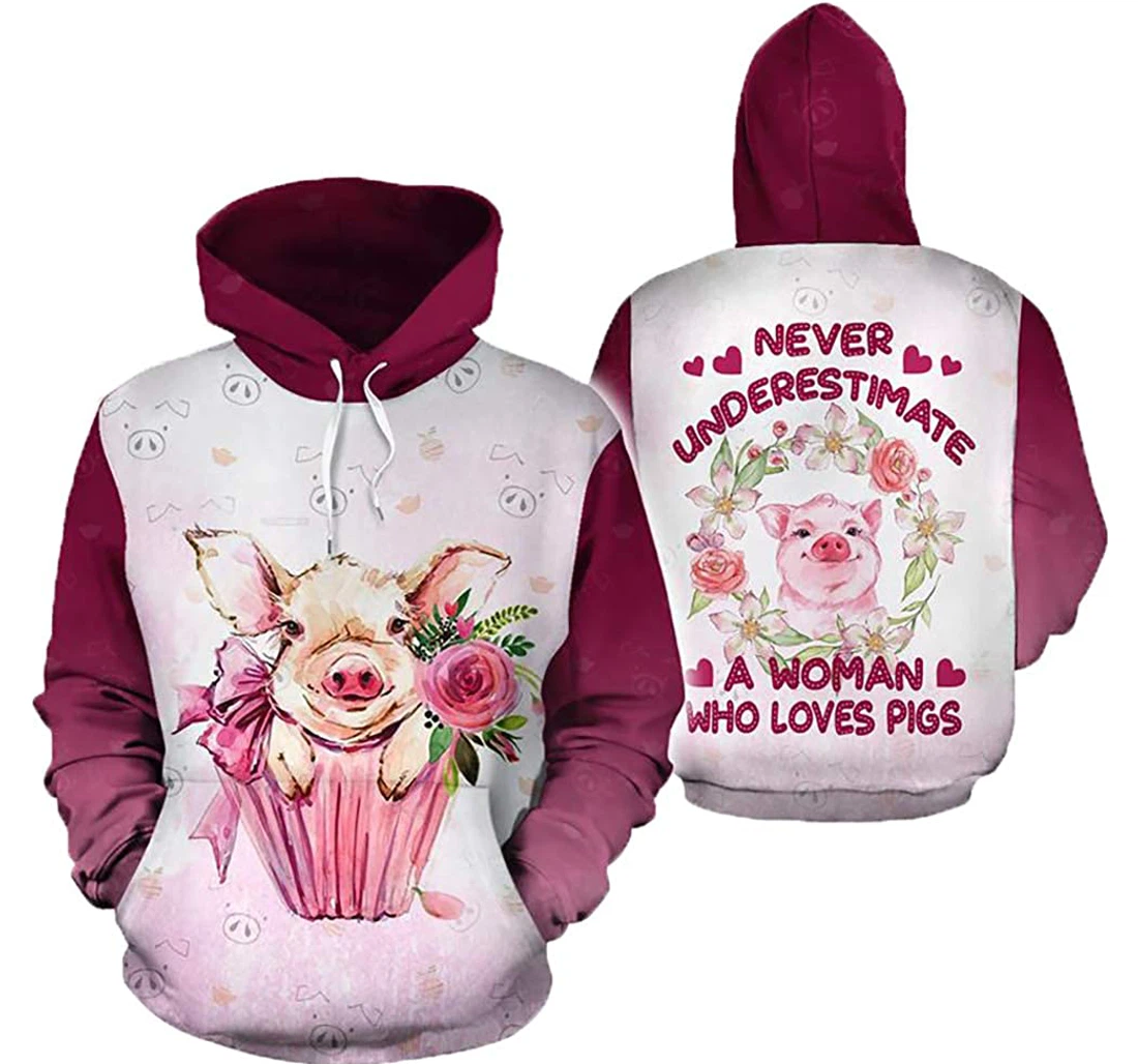 Just A Girl Who Loves Pigs Man And Woman - 3D Printed Pullover Hoodie