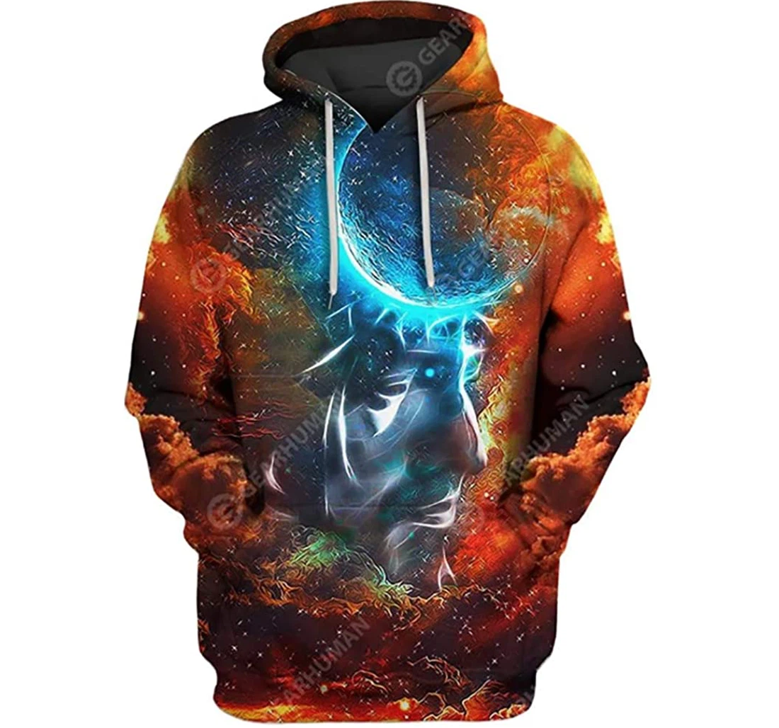 God Father Moob Orange Cloud Star Man And Woman - 3D Printed Pullover Hoodie