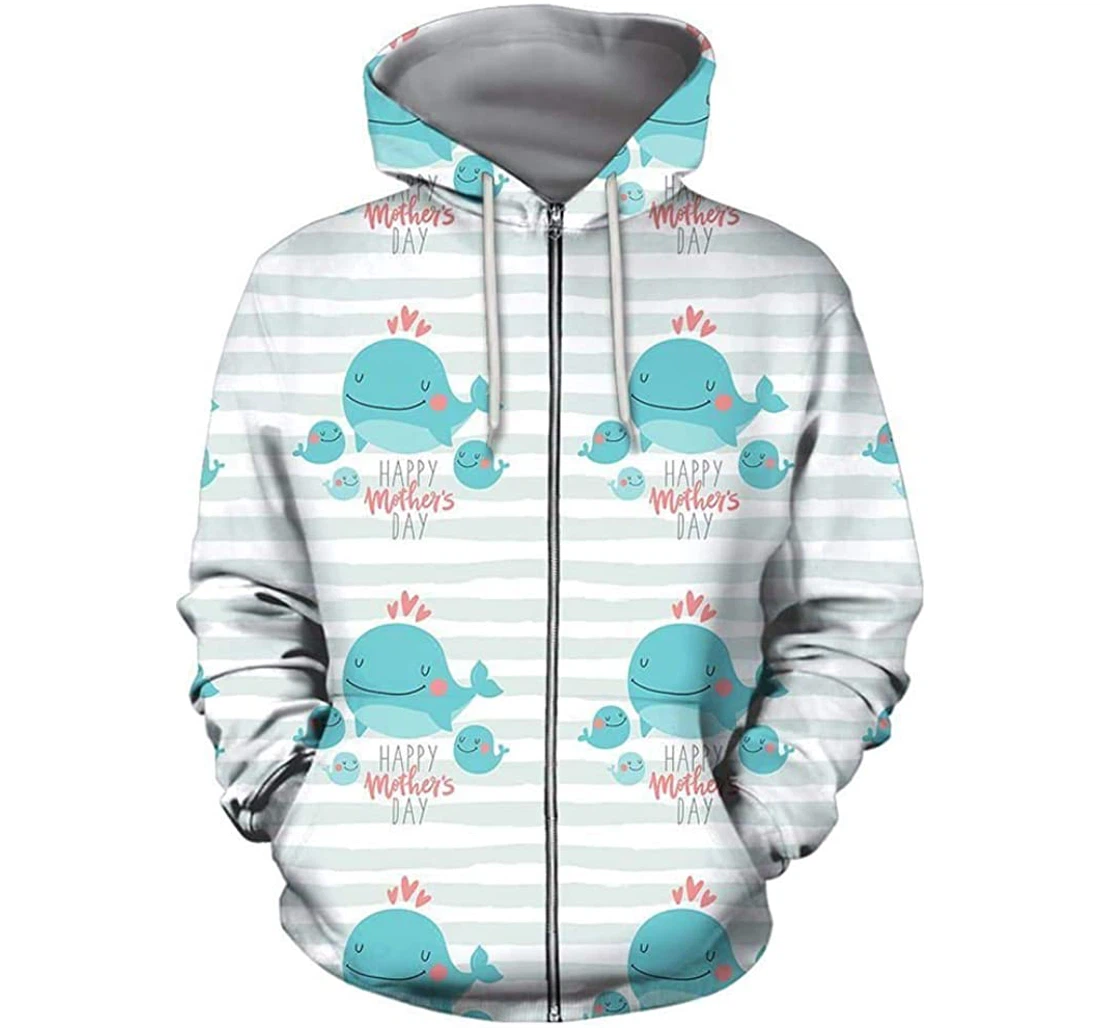 Best Mom Dolphin With Pocket - 3D Printed Pullover Hoodie