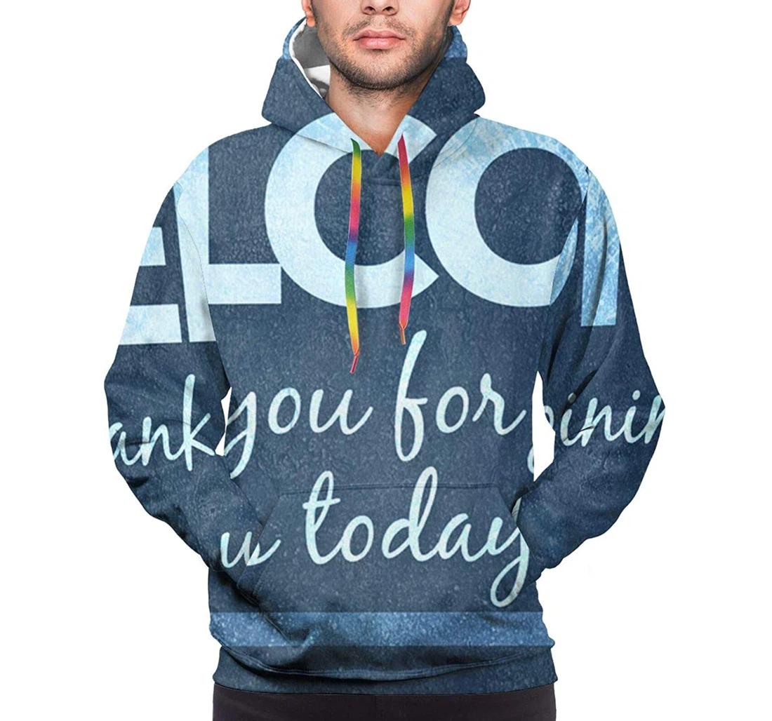 Welcome Blue Painting Graphic Playing Hip Hop Style Tracksuit Fashion - 3D Printed Pullover Hoodie
