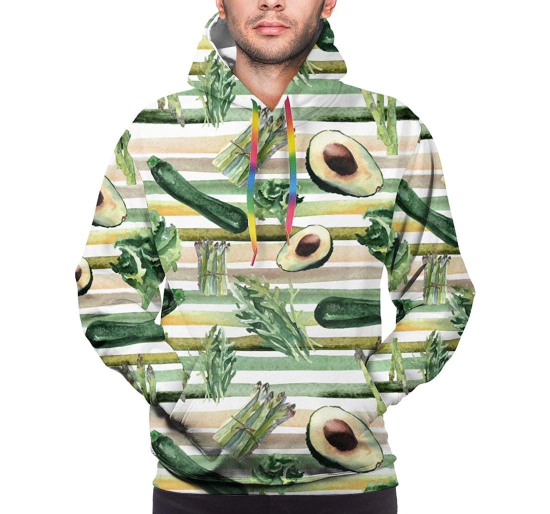 Vegetables Vegan Graphic Playing Hip Hop Style Tracksuit Fashion - 3D Printed Pullover Hoodie