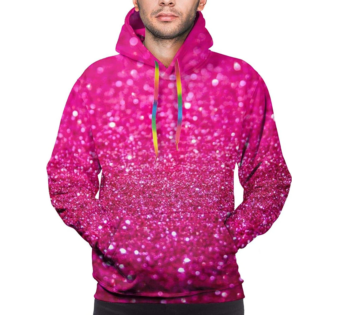 Twinkling Pink Realistic - 3D Printed Pullover Hoodie