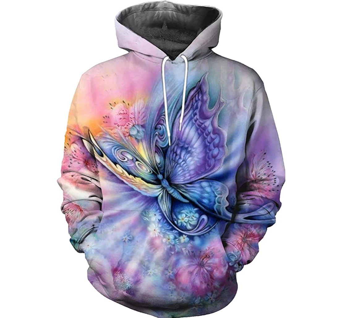 Butterfly Tribal Man And Woman - 3D Printed Pullover Hoodie
