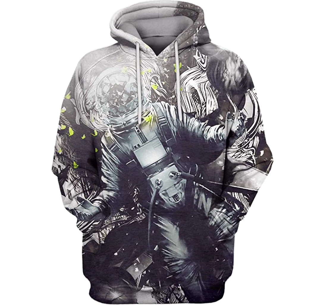 Astronaut Outerspace Man And Woman - 3D Printed Pullover Hoodie
