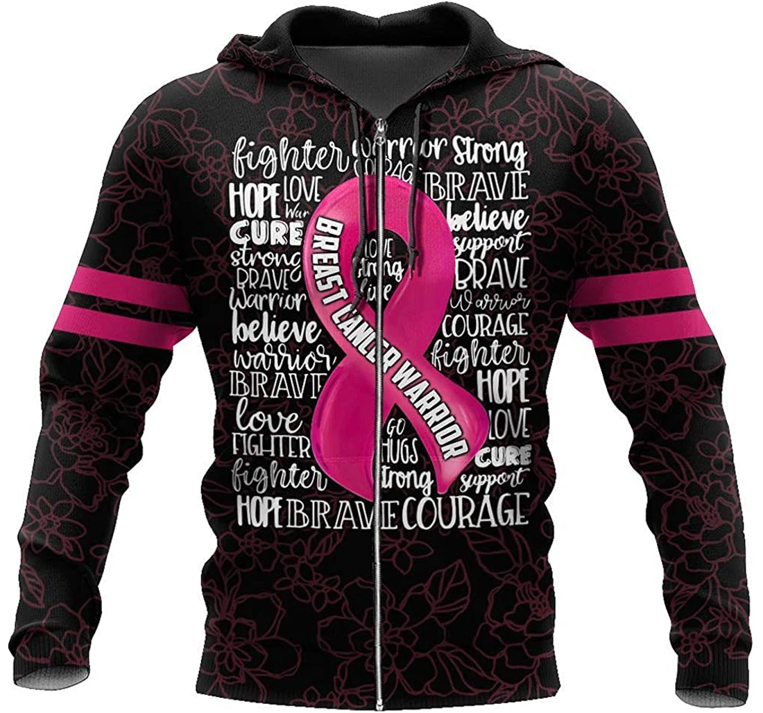 Breast Cancer - 3D Printed Pullover Hoodie