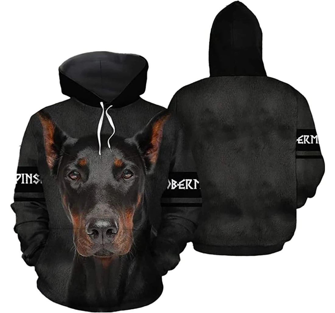 Doberman Pinscher Man And Woman - 3D Printed Pullover Hoodie