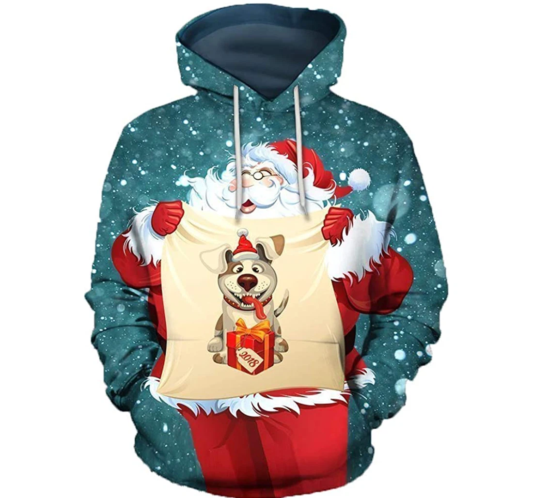 Santa Ugly Christmas - 3D Printed Pullover Hoodie