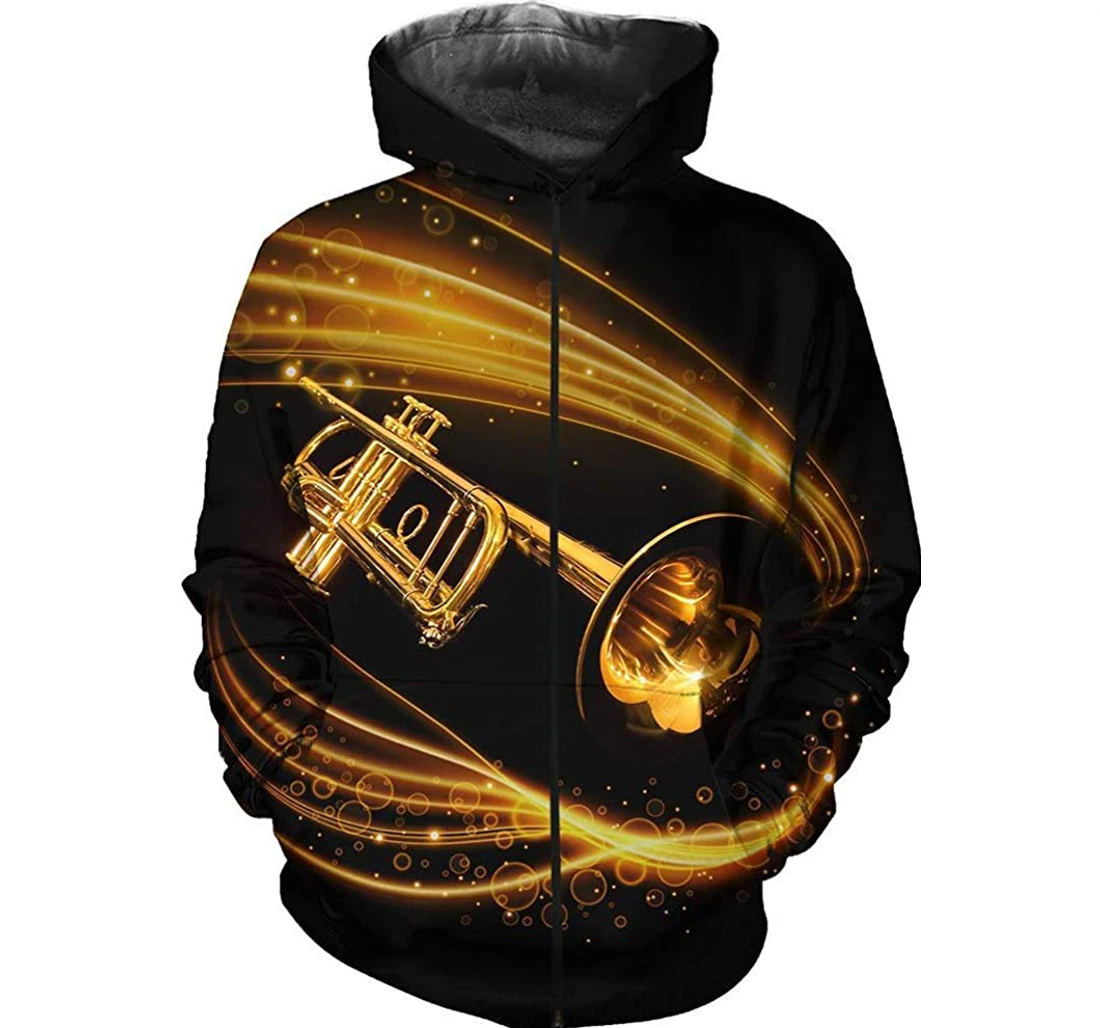 Trumpet Music - 3D Printed Pullover Hoodie