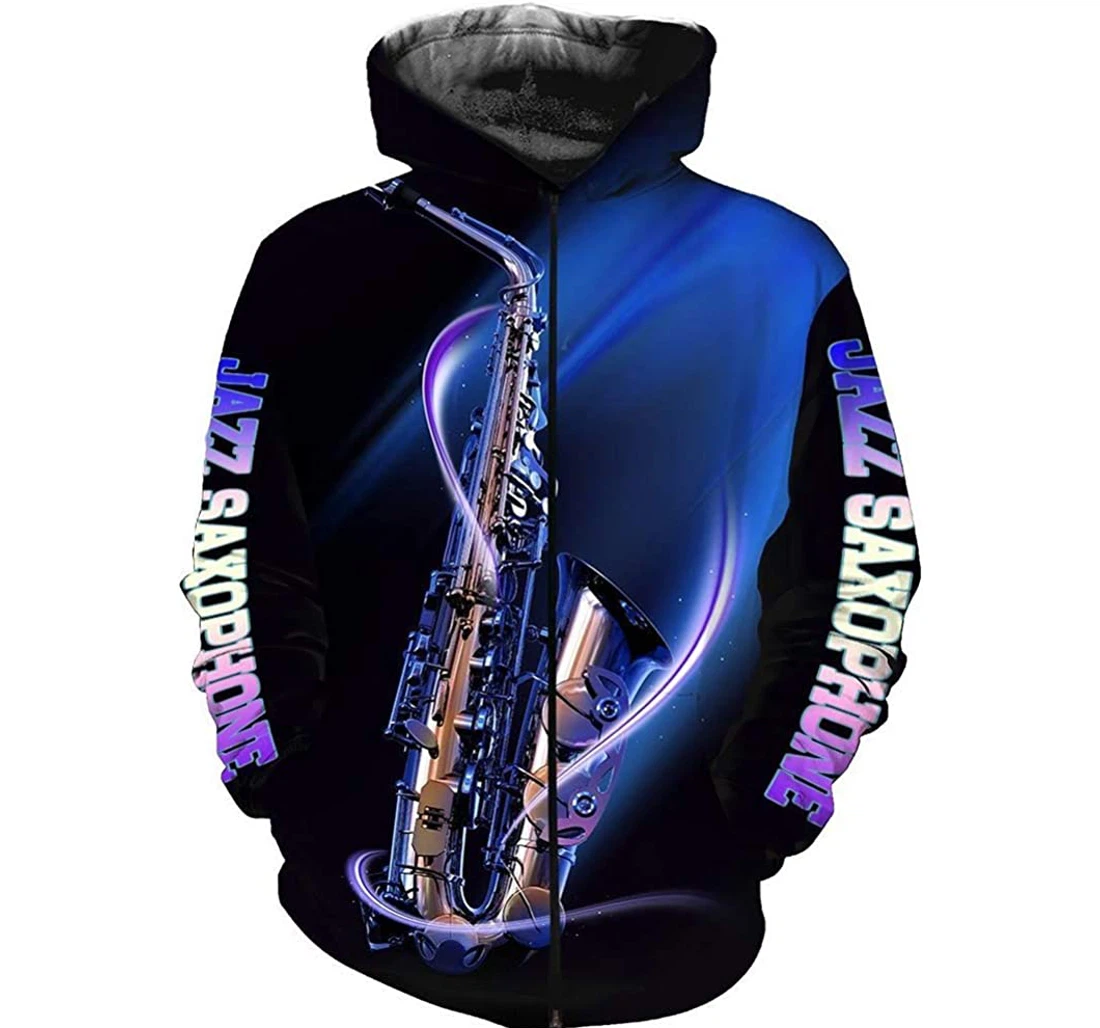 Saxophone Music - 3D Printed Pullover Hoodie