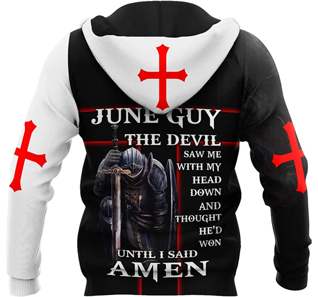 June Guy- Untill I Said Amen Lion God And Knight Man And Woman - 3D Printed Pullover Hoodie