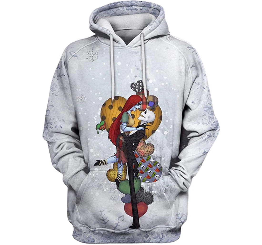 Couple Skull In Winter Man And Woman - 3D Printed Pullover Hoodie