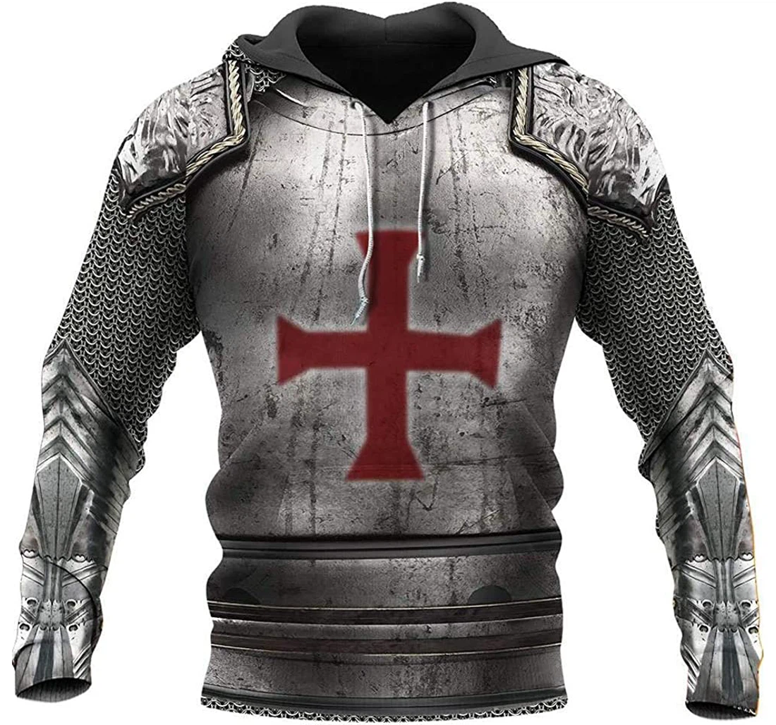 Knight Templar Chainmail - 3D Printed Pullover Hoodie