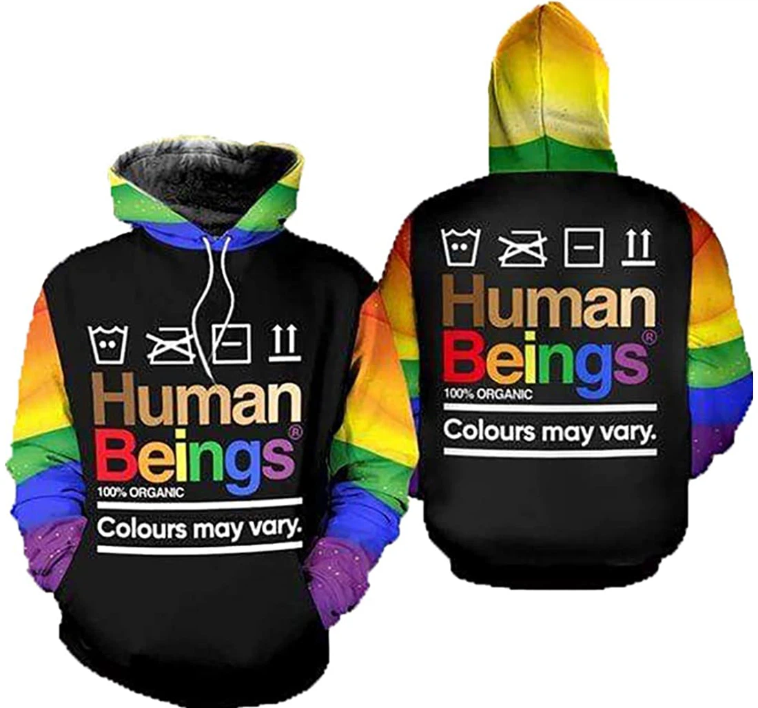 Lgbt Human Beings Man And Woman - 3D Printed Pullover Hoodie