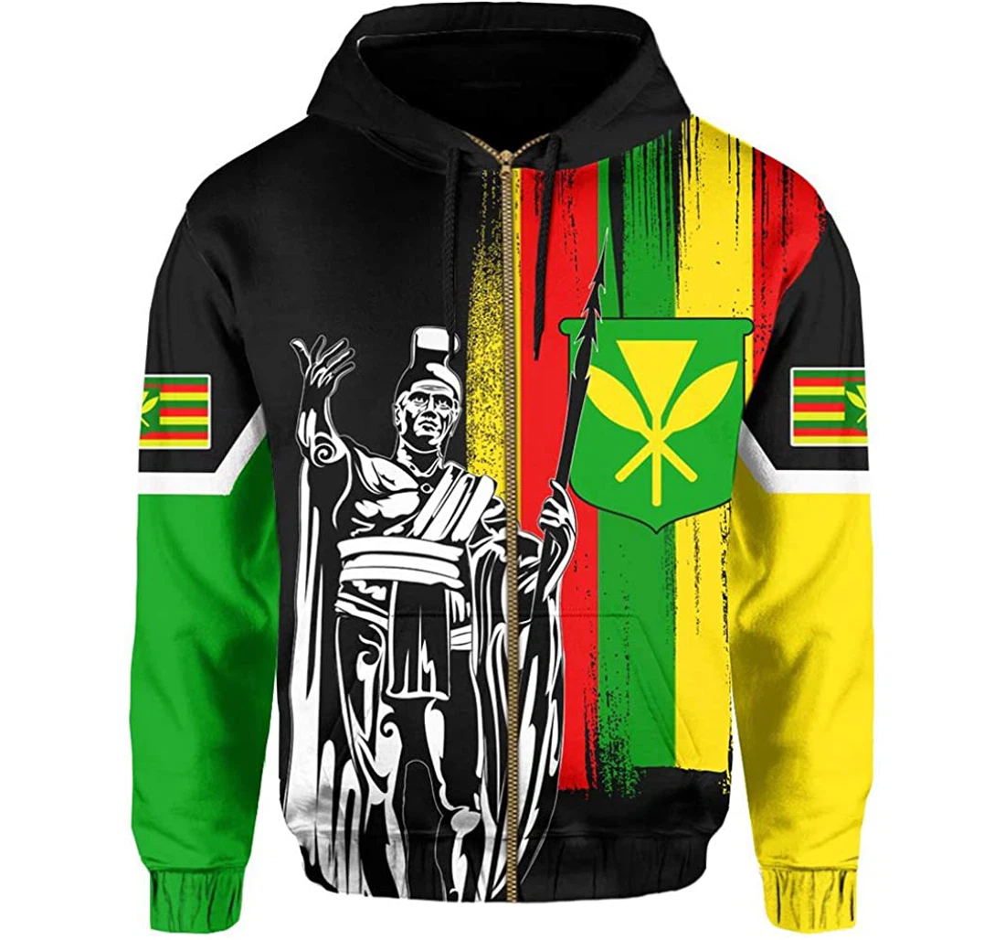 Hawaii King Kanaka Maoli Flag - 3D Printed Pullover Hoodie