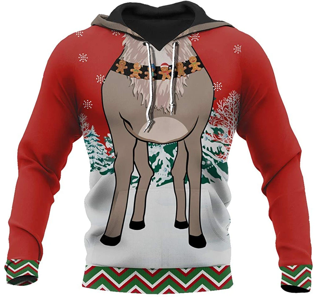 Reindeers This Christmas - Red - 3D Printed Pullover Hoodie