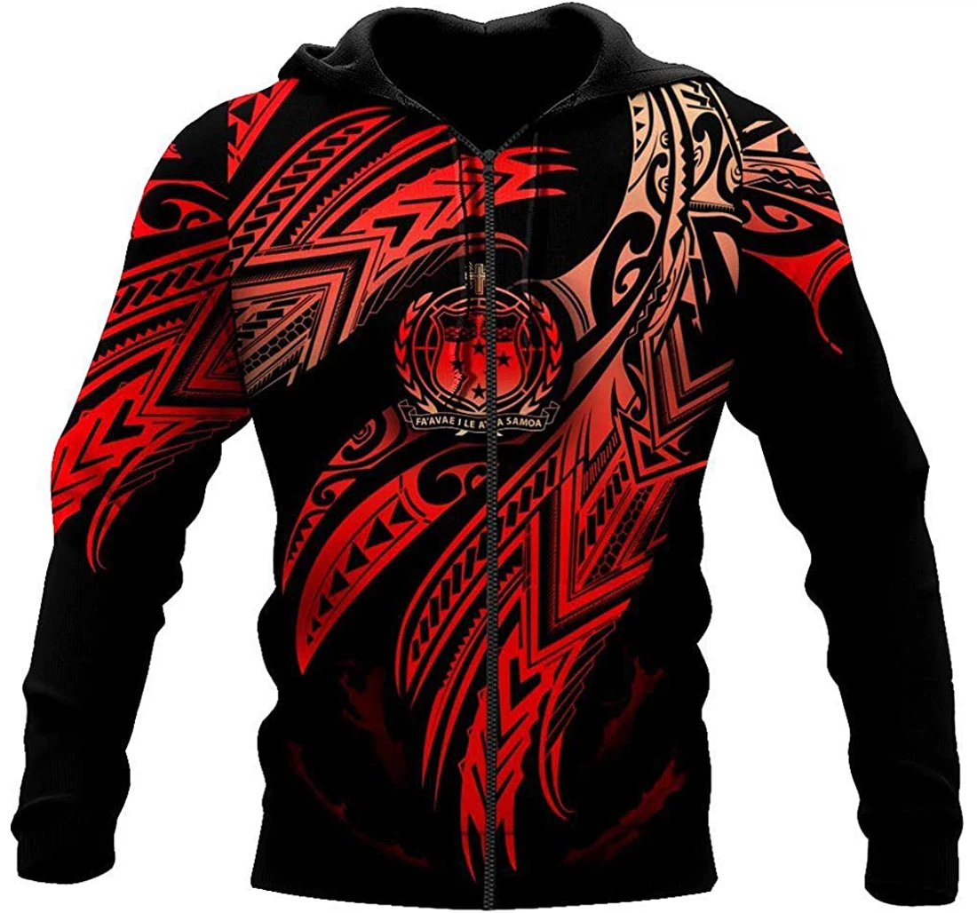 Hawaii Amazing Samoa Polynesian Tattoo - 3D Printed Pullover Hoodie