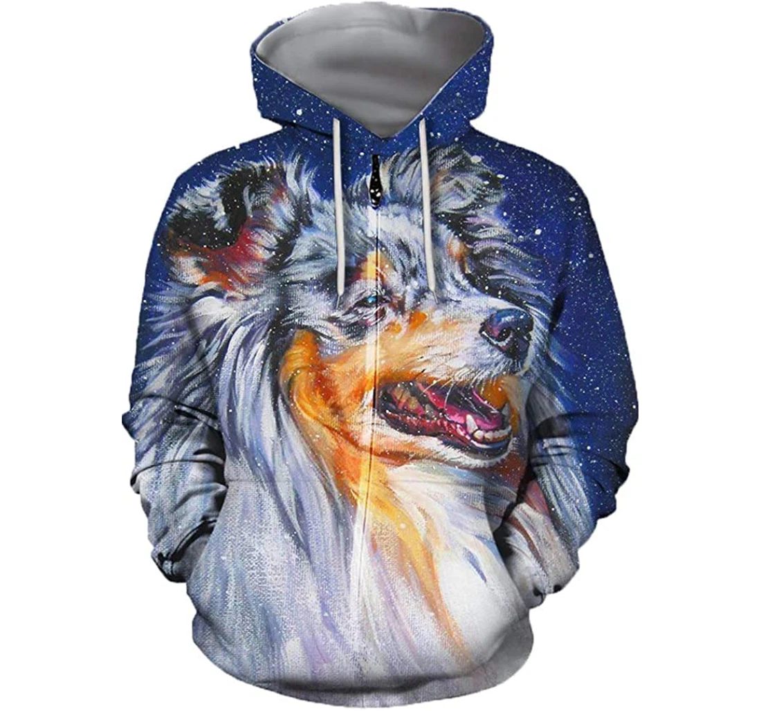 Shelties Blue Merle Dog - 3D Printed Pullover Hoodie