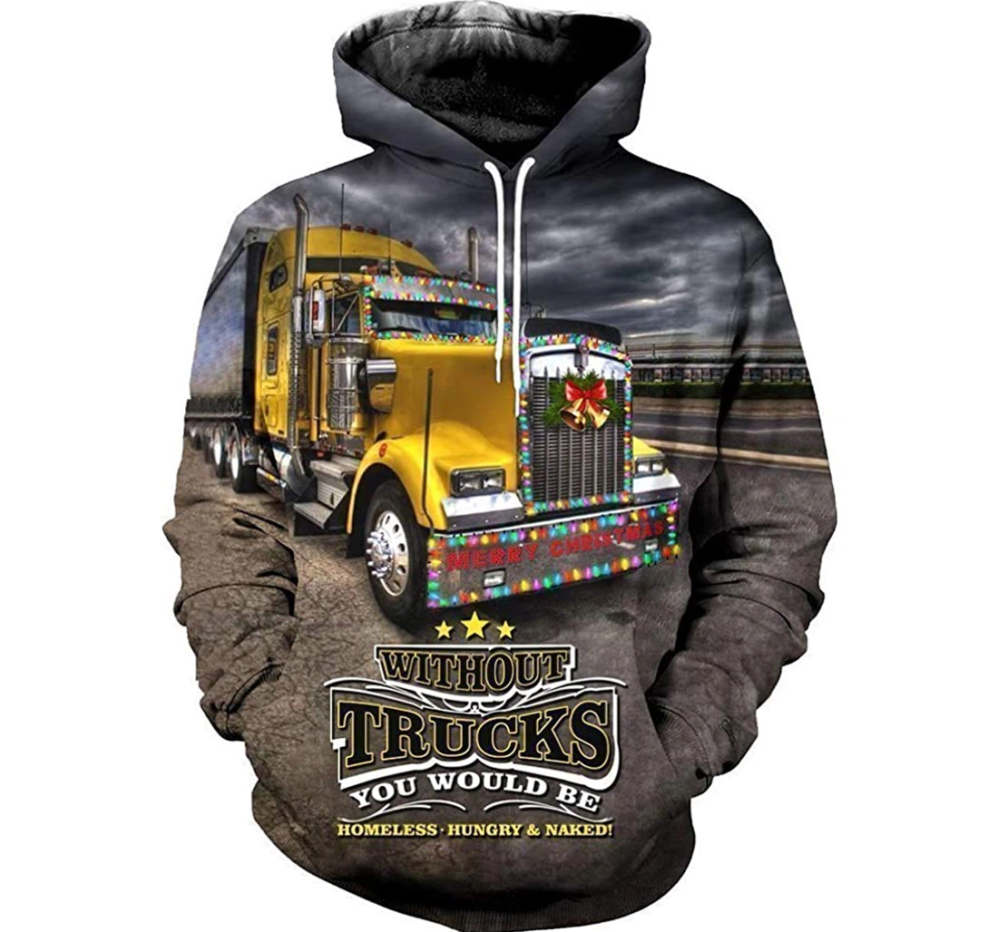 Christmas Truck - 3D Printed Pullover Hoodie