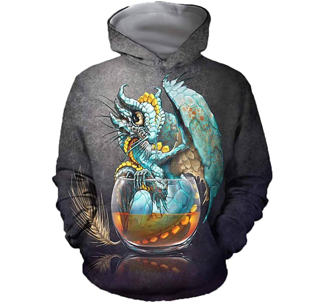 Here Be Wheat Dragons Man And Woman - 3D Printed Pullover Hoodie