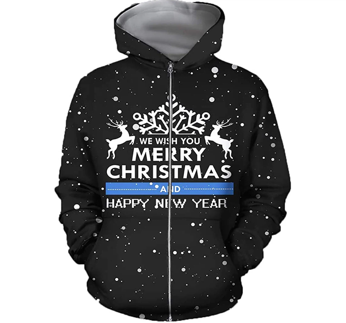 Deer Christmas 2 - 3D Printed Pullover Hoodie