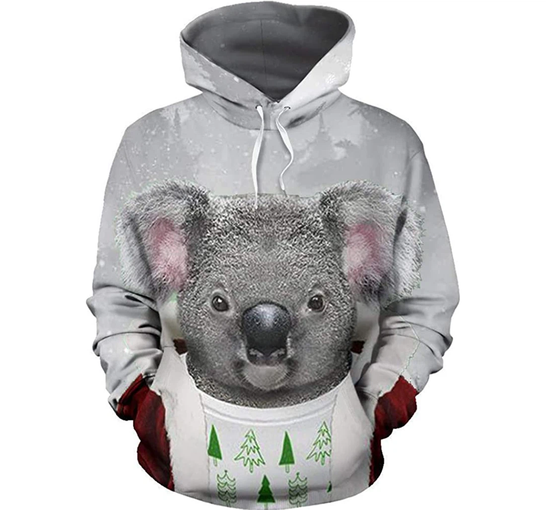 Australia Koala Claus Christmas - 3D Printed Pullover Hoodie