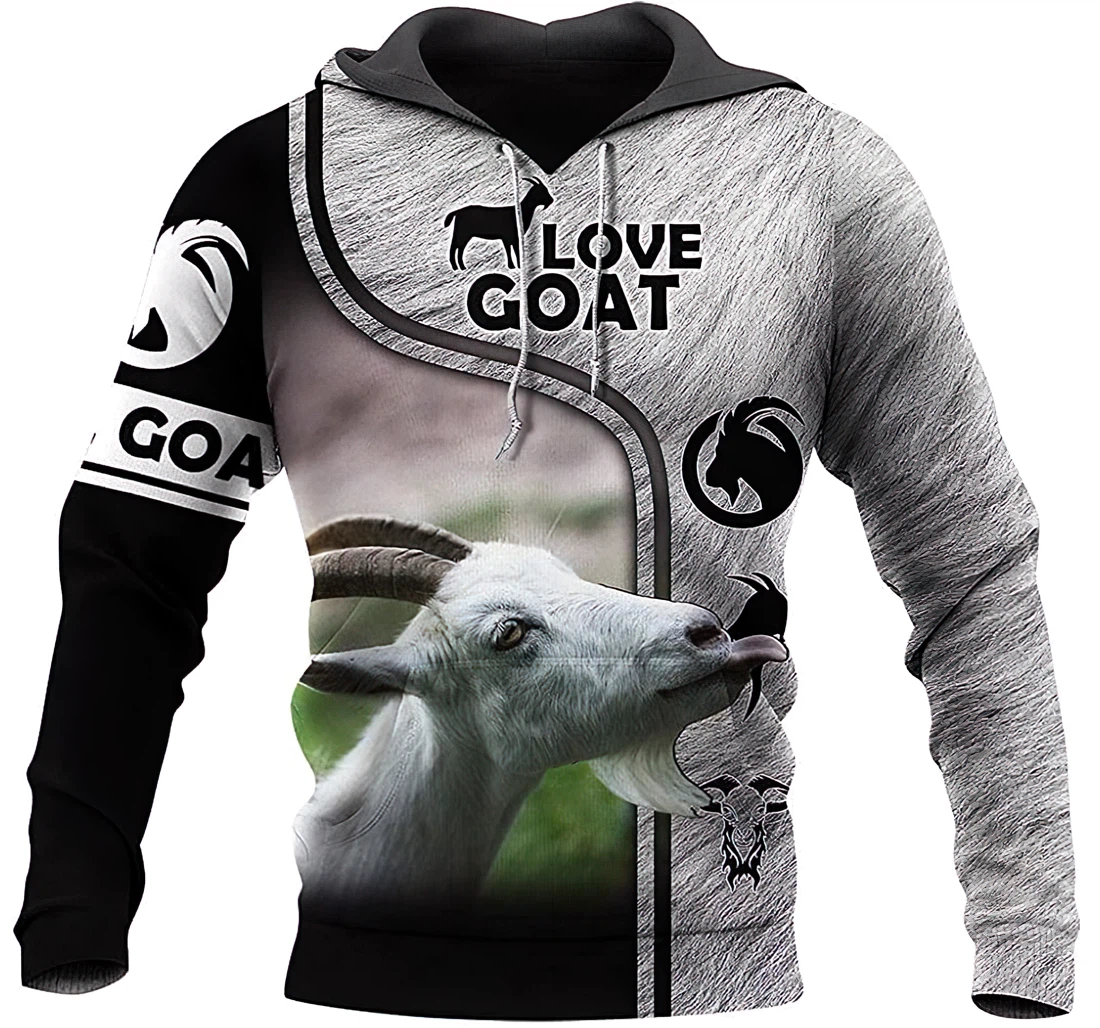 Loving Goat Lightweight Premium Sportwear Up - 3D Printed Pullover Hoodie