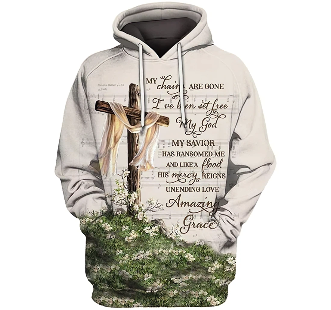 Amazing Grace Lightweight Premium Sportwear Up - 3D Printed Pullover Hoodie