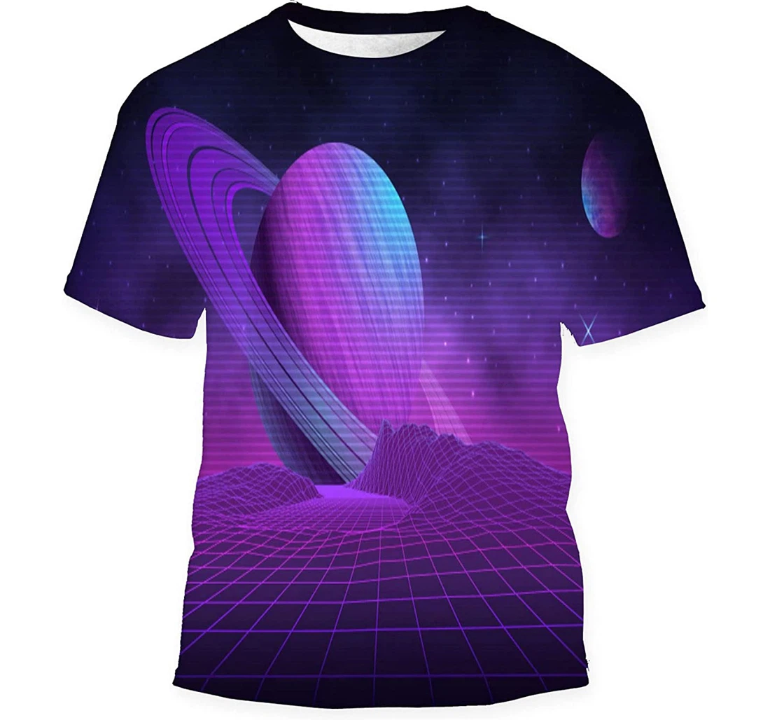 Futuristic Retro Landscape S Gift Birthday Holiday - 3D Printed T-shirt