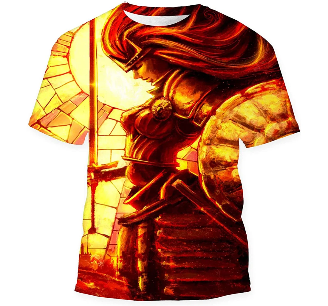 Red Gold Queen Valkyrie Huge Round Gift Birthday Holiday - 3D Printed T-shirt