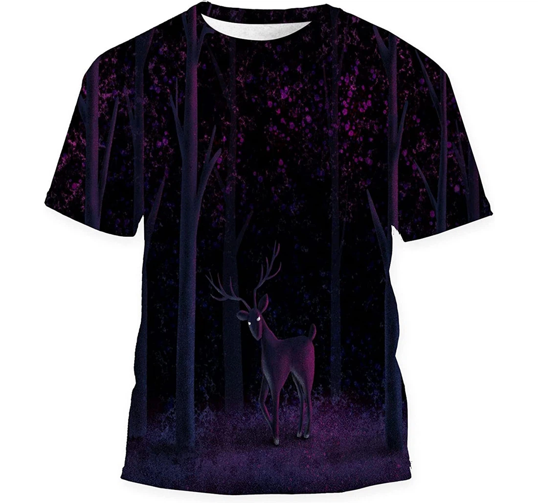 Deer Fantasy Forest Gift Birthday Holiday - 3D Printed T-shirt