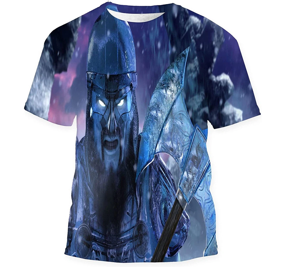 Fantasy D Render Ice Viking Gift Birthday Holiday - 3D Printed T-shirt