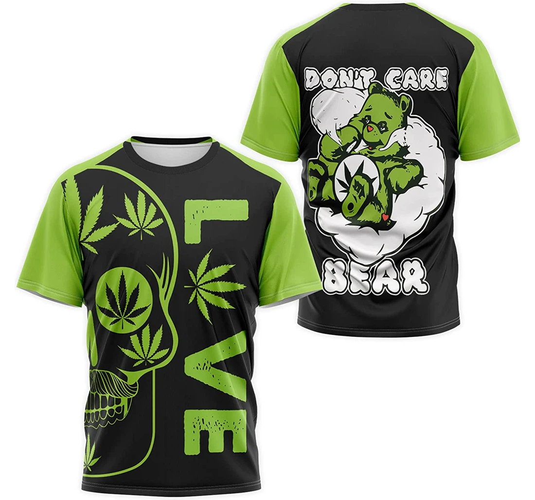 T-Shirt, Hoodie - Love Skull Cannabis Don’t Care Bear 3D Printed