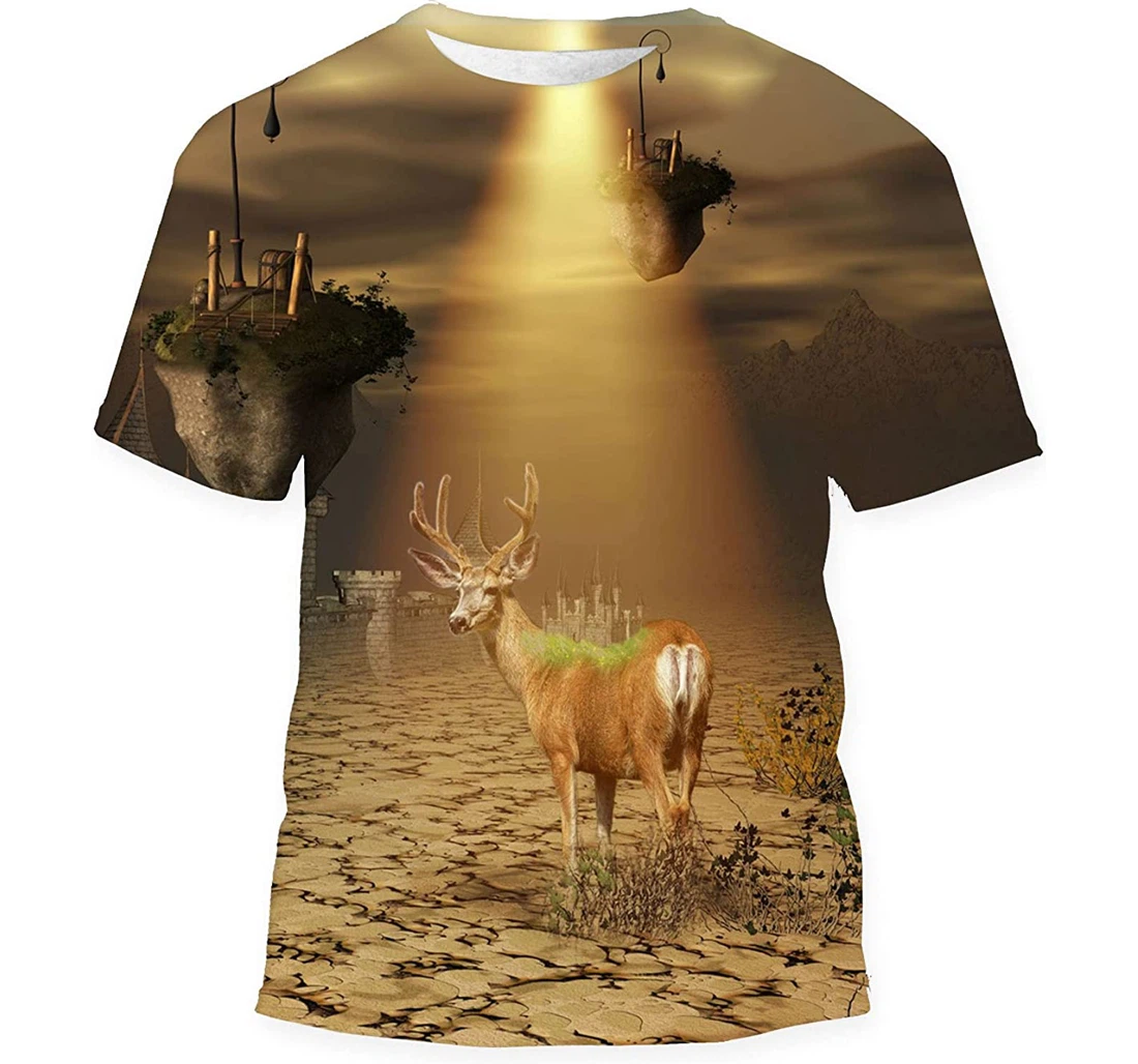 Fantasy World Deer Gift Birthday Holiday - 3D Printed T-shirt