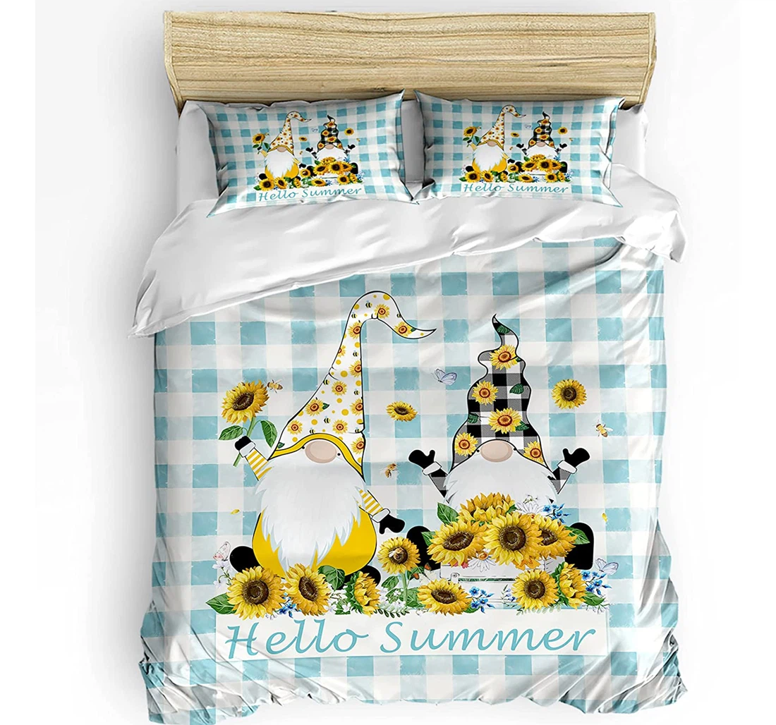 Bedding Set Farmhouse Sunflower Gnome, Ultra Soft Duvet Cover