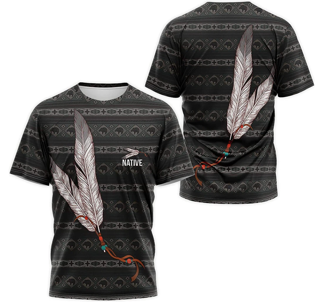 T-Shirt, Hoodie - Native American Feathers Tribal Seamless Pattern 3D Printed