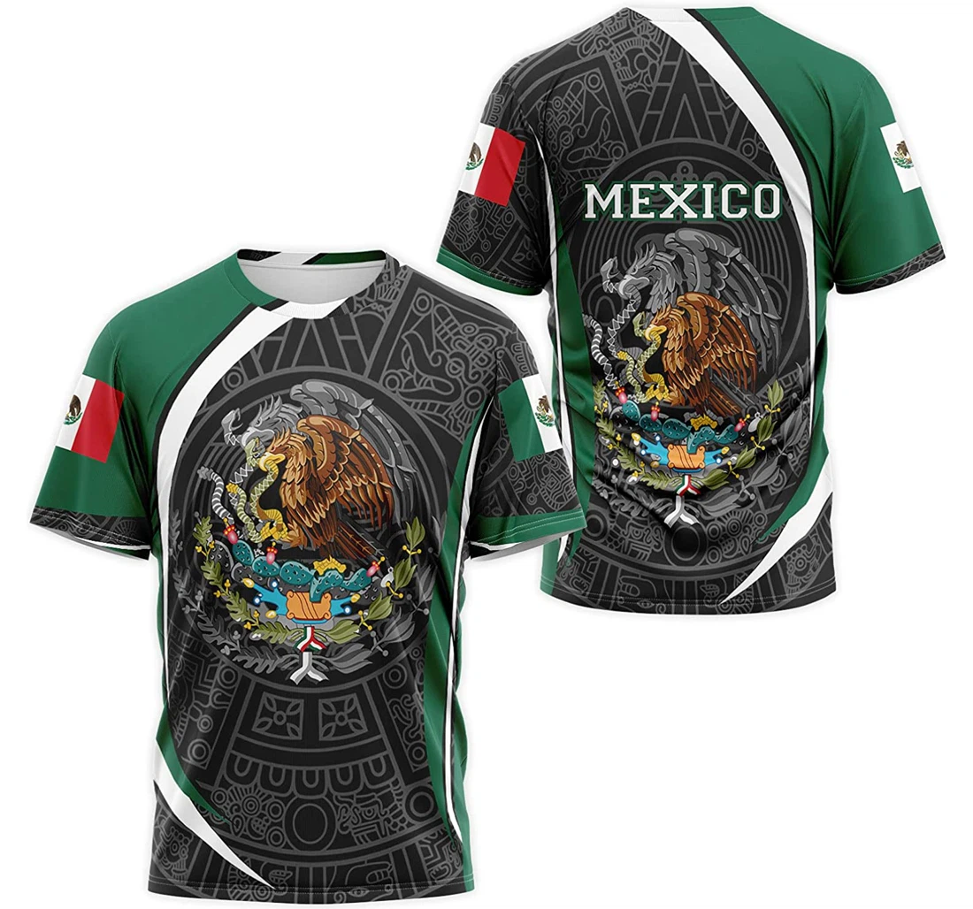 T-Shirt, Hoodie - Mexico Coat Of Arms Mayan Pattern 3D Printed